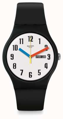 Swatch |新绅士|基本手表| 高分辨率照片| CLIPARTO黑色硅胶| SO29B705
