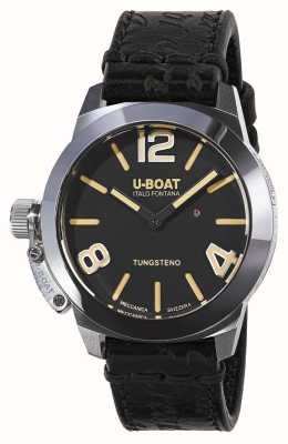 U-Boat Classico 40 Stratos（40毫米）黑色表盘/黑色激光做旧皮革表带 9002