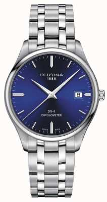 Certina DS-8天文钟|不锈钢手链|蓝色表盘| C0334511104100