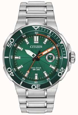 Citizen 男士运动绿色表盘日期显示 AW1428-53X
