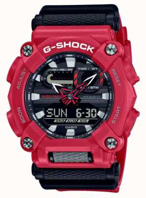 Casio G-shock |重型|世界时间|红色树脂 GA-900-4AER