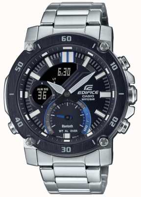 Casio 大厦|不锈钢手链|黑色/蓝色表盘 | ECB-20DB-1AEF