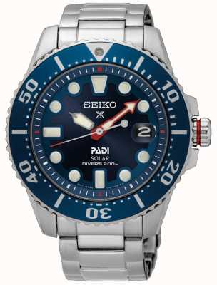 Seiko 男士帕迪| Prospex潜水员|不锈钢|蓝色表盘 SNE549P1