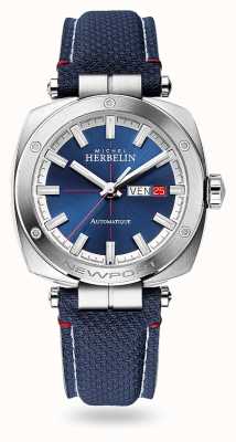 Herbelin Newport heritage automatic (42mm) 蓝色表盘 / 蓝色皮革表带 1764/42