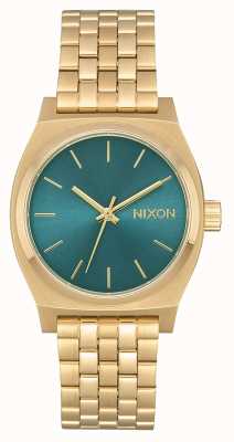 Nixon 中等时间出纳员 |浅金/绿松石|金ip钢手链 A1130-2626-00