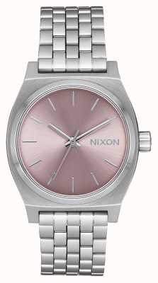 Nixon 中等时间出纳员 |银色/淡紫色|不锈钢手链| A1130-2878-00