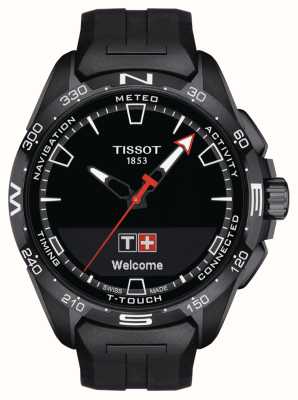 Tissot T-Touch 连接太阳能 PVD ​​钛金属（47.5 毫米）黑色表盘/黑色合成表带 T1214204705103