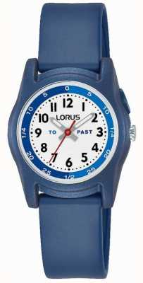 Lorus 儿童时间老师（28毫米）白色表盘/蓝色硅胶 R2355NX9