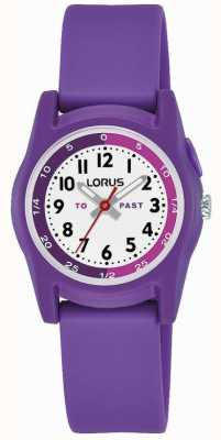 Lorus 儿童时间老师（28毫米）白色表盘/紫色硅胶 R2359NX9
