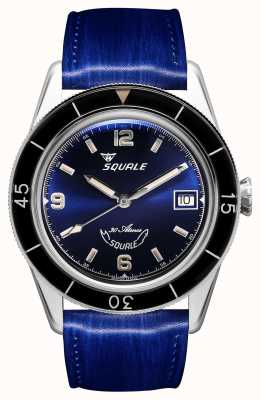 Squale 蓝色的60年| sub-39 |蓝色皮革表带|蓝色表盘 SUB39BL-CINSQ60BL