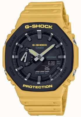 Casio | g-shock |碳芯 |分层表圈|黄色橡胶表带| GA-2110SU-9AER