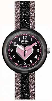 Flik Flak 库里奇诺 |粉色/黑色纺织表带|黑色表盘 FPNP071
