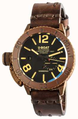 U-Boat Sommerso 46 |青铜|陶瓷表圈|自动棕色皮革表带 8486/C