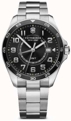 Victorinox |格林威治标准时间 |不锈钢手链|黑色表盘 | 241930