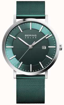 Bering 太阳能男士绿色表盘日期手表 15439-808