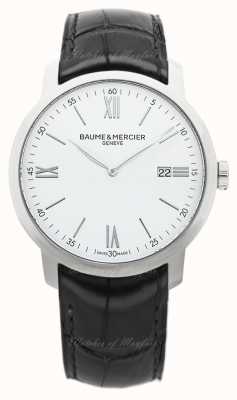 Baume & Mercier 克莱斯麦石英（42毫米）白色表盘/黑色小牛皮表带 M0A10414