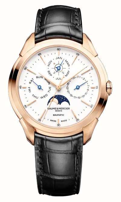 Baume & Mercier 克利夫顿玫瑰金表壳黑色皮革表带M0A10583 - First