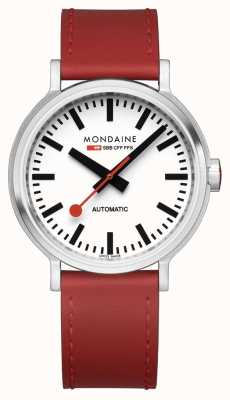 Mondaine Sbb原装自动上链（40毫米）白色表盘/红色皮表带 MST.4161B.LC