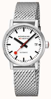 Mondaine Evo2 自动 35mm |不锈钢手链|白色表盘 MSE.35610.SM