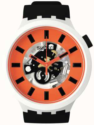 Swatch 奥拉克|大胆的生物陶瓷|橙色骷髅表盘 SB03M104