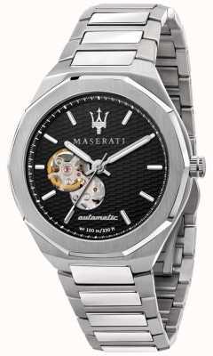 Maserati 男士 stile 自动 |不锈钢手链|黑色表盘 R8823142002