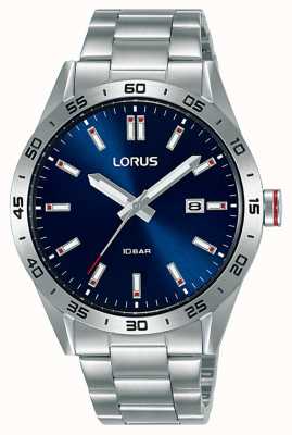 Lorus 运动石英100m（40mm）蓝色太阳纹表盘/不锈钢 RH961NX9