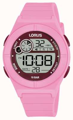 Lorus 儿童数字多功能100m（36mm）紫色数字表盘/粉色硅胶 R2367NX9