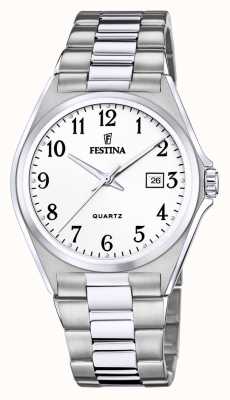 Festina 男装 |白色表盘|不锈钢手表 F20552/1