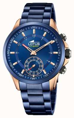 Lotus 男士联网手表|蓝色和玫瑰金| 高分辨率照片| CLIPARTO蓝色不锈钢手链 L18809/1