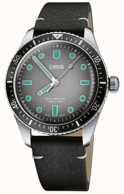 ORIS 潜水员 65 自动上链腕表（40 毫米）灰色表盘/黑色皮表带 01 733 7707 4053-07 5 20 89