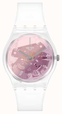 Swatch 原创绅士粉红色迪斯科发烧骷髅表盘手表 GE290