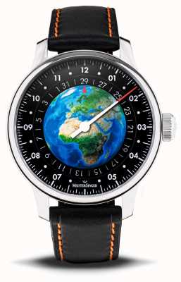 MeisterSinger 版行星地球|世界自然基金会汽车 |黑色素食表带 ED-EARTH