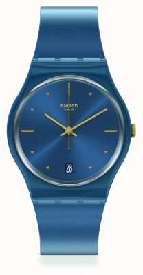 Swatch 珍珠蓝硅胶表带手表 GN417