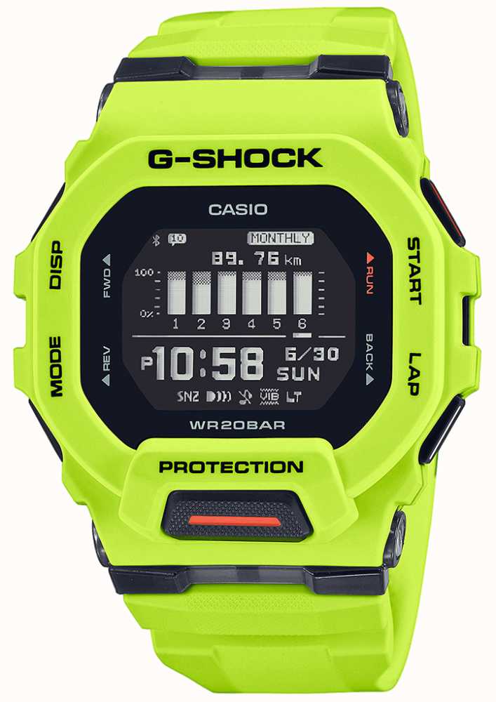 Casio G-shock G-squad 数字石英石灰绿手表GBD-200-9ER First Class Watches™ CHN
