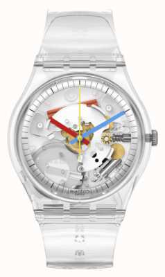 Swatch Clearly gent 透明表盘硅胶表带 SO28K100-S06