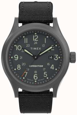 Timex Expedition sierra 不锈钢表壳石墨表盘黑色织物表带 TW2V07200