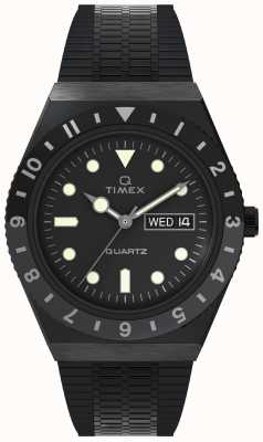 Timex Q 潜水员灵感黑色表壳黑色表盘黑色表带 TW2U61600