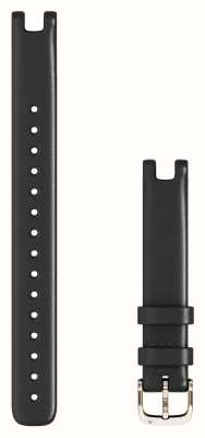 Garmin 仅百合表带（14 毫米），黑色意大利皮革搭配奶油金色硬件（大号） 010-13068-A5