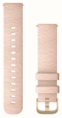 Garmin 快拆表带（20 毫米）浅粉色编织尼龙/浅金色五金件 - 仅表带 010-12924-12