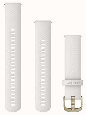 Garmin 快速释放表带（20 毫米）象牙色硅胶/奶油金色硬件 - 仅表带 010-12932-53