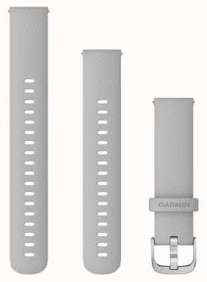 Garmin 快速释放表带（18 毫米）雾灰色硅胶/银色硬件 - 仅表带 010-12932-0C