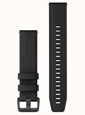 Garmin 快速释放表带（20 毫米）黑色硅胶/黑色不锈钢硬件 - 仅表带 010-12926-00