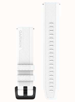 Garmin 快速释放表带（20 毫米）白色硅胶/黑色不锈钢硬件 - 仅表带 010-13076-02