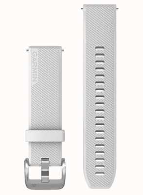 Garmin 快速释放表带（20 毫米）白色硅胶/抛光银色硬件 - 仅表带 010-13114-01