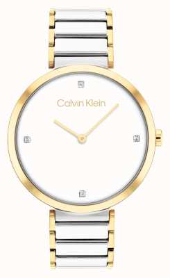 Calvin Klein 简约t-bar双色金银石英腕表 25200134