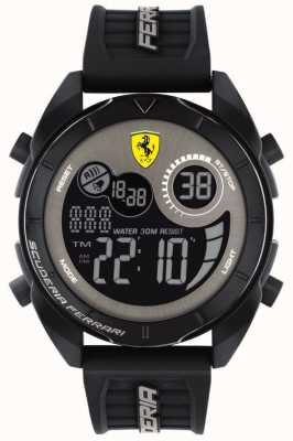 Scuderia Ferrari 男装 |极限竞速 |数字日报|黑灰|橡胶表带 0830878