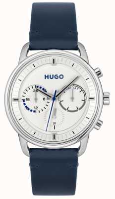 HUGO 男士#advise |白色表盘|蓝色皮革表带 1530233