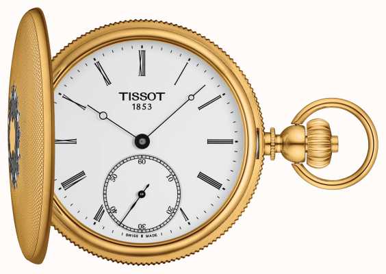 Tissot Savonnette 机械镀黄金色调怀表 T8674053901300