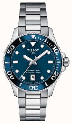 Tissot 海星 1000 | 36mm蓝色表盘|不锈钢手链 T1202101104100