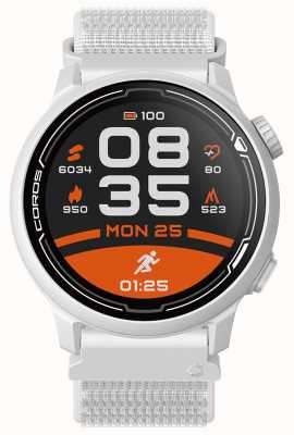 Coros Pace 2 高级 GPS 运动手表，带尼龙表带 - 白色 - co-781374 WPACE2-WHT-N